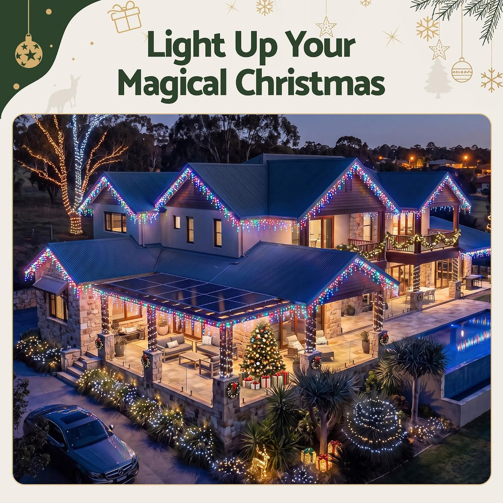 Jingle Jollys Christmas Icicle Lights – Solar & Plug-In Options – view 7