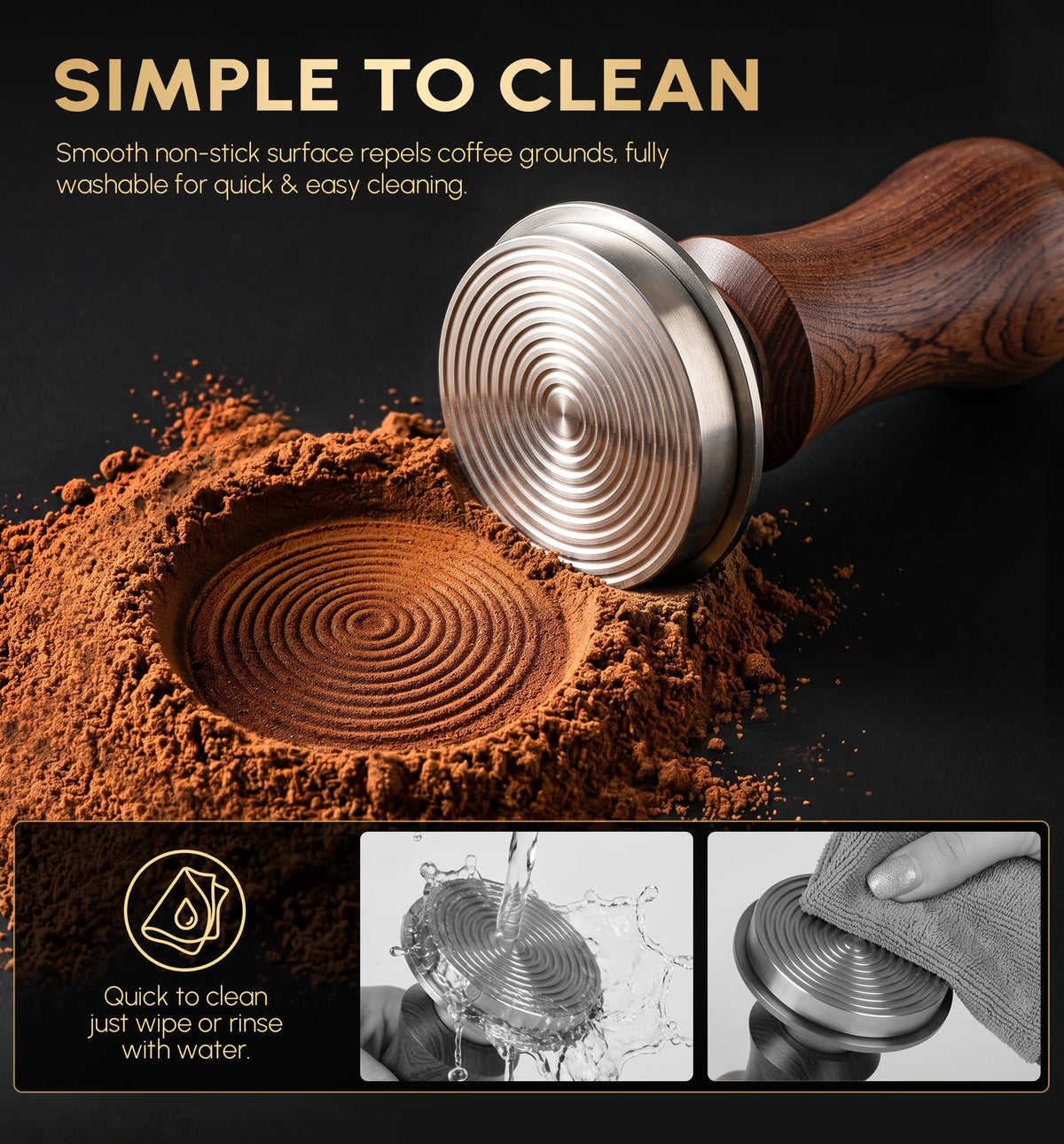 Spring-Loaded Calibrated Espresso Tamper – 30 lb