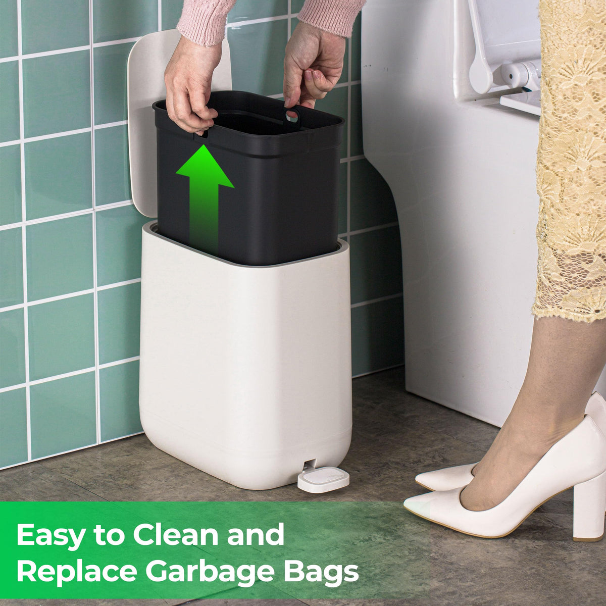 Slim 7L Pedal Bin with Soft-Close Lid