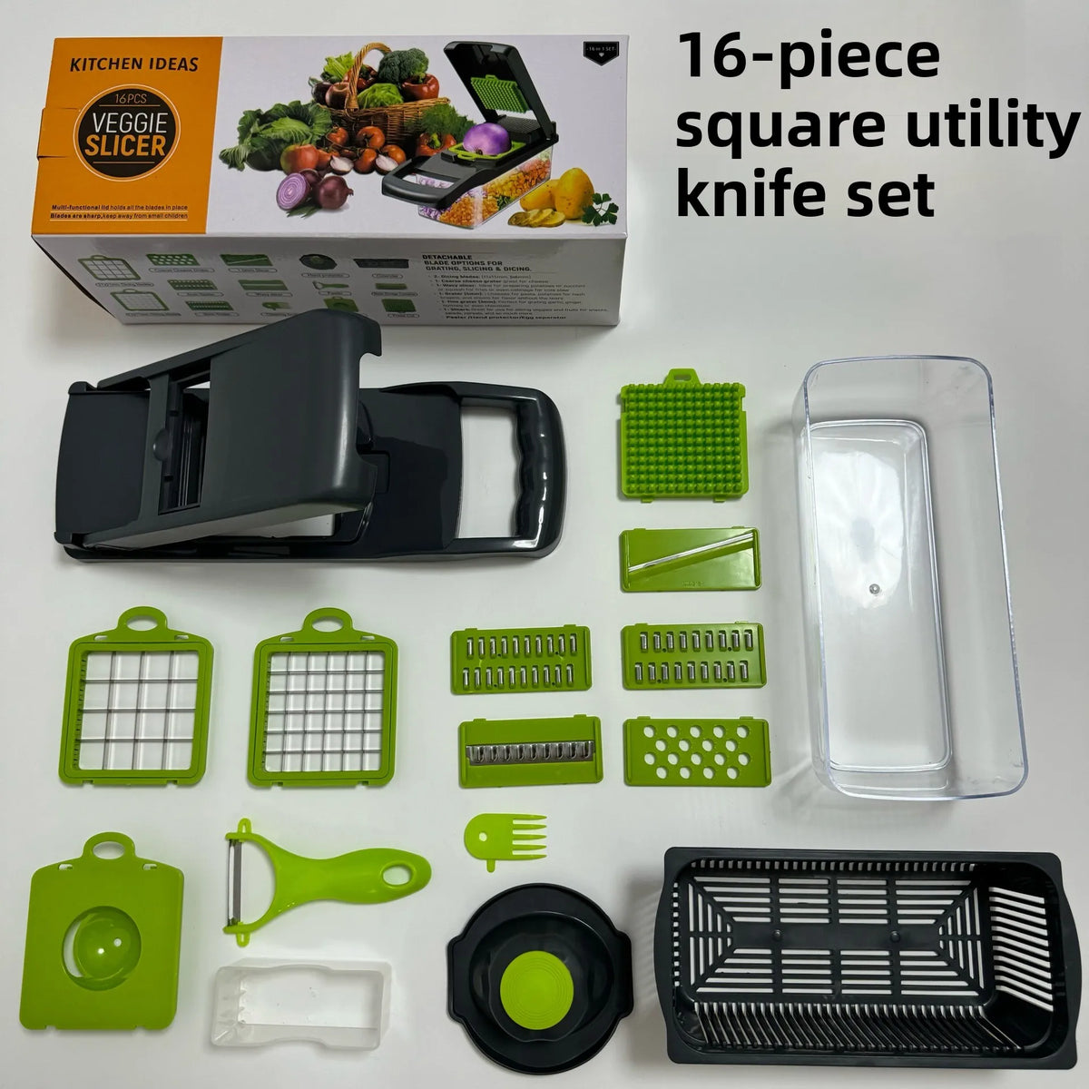 16-in-1 Vegetable Chopper & Slicer with Container