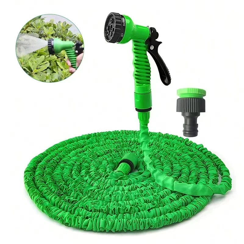 Expandable Garden Hose with 10-Pattern Spray Nozzle