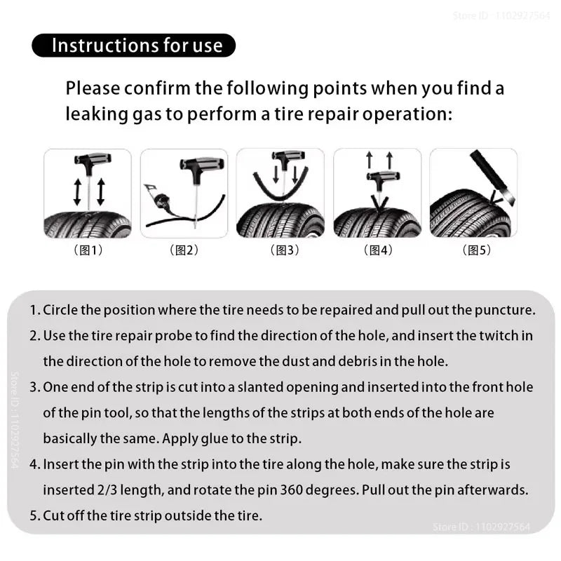 Tyre Puncture Repair Kit with Case – Plugs & Tools