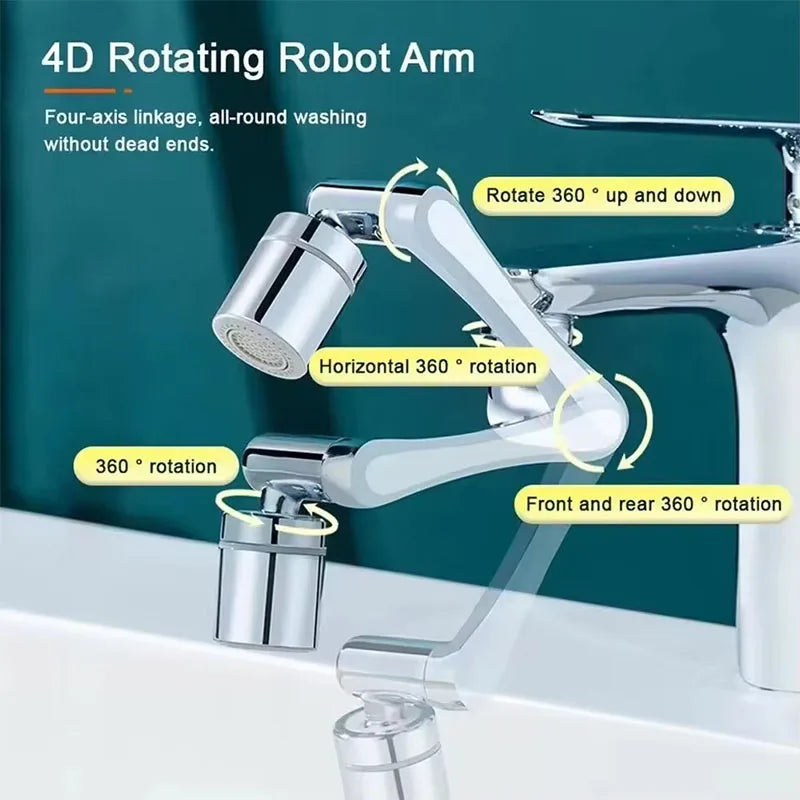 Rotating Faucet Extender – Metal Robotic Arm Tap Aerator