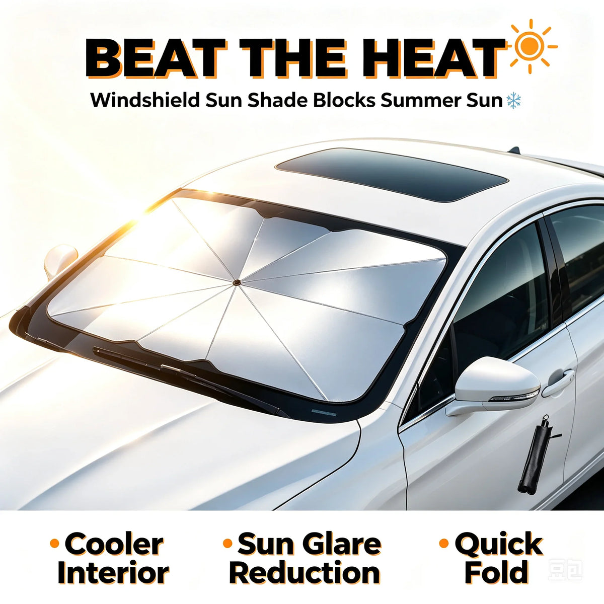 Car Windshield Sun Shade Umbrella – Opens in Seconds