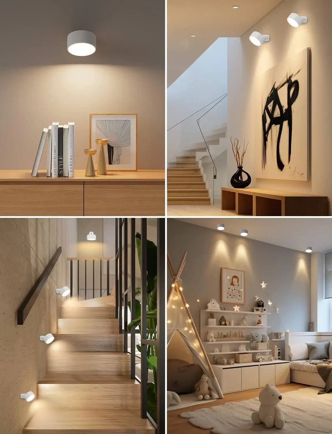Rechargeable Magnetic Wall Light with Remote – 360° Rotating