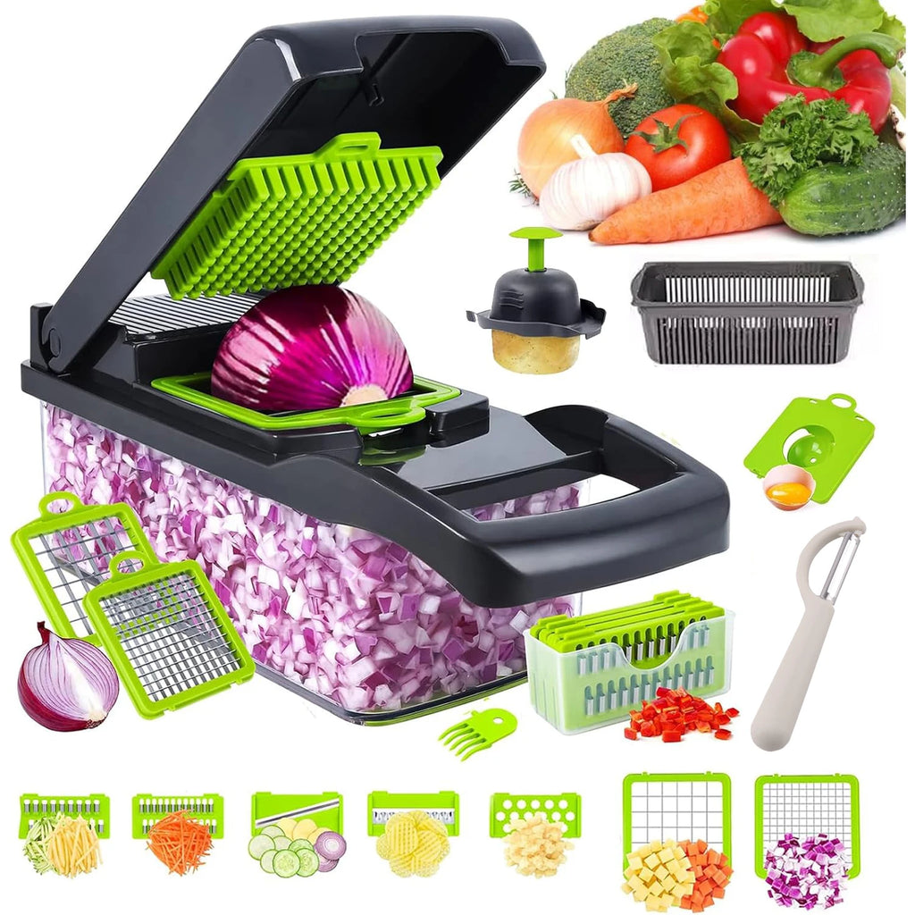 16-in-1 Vegetable Chopper & Slicer with Container