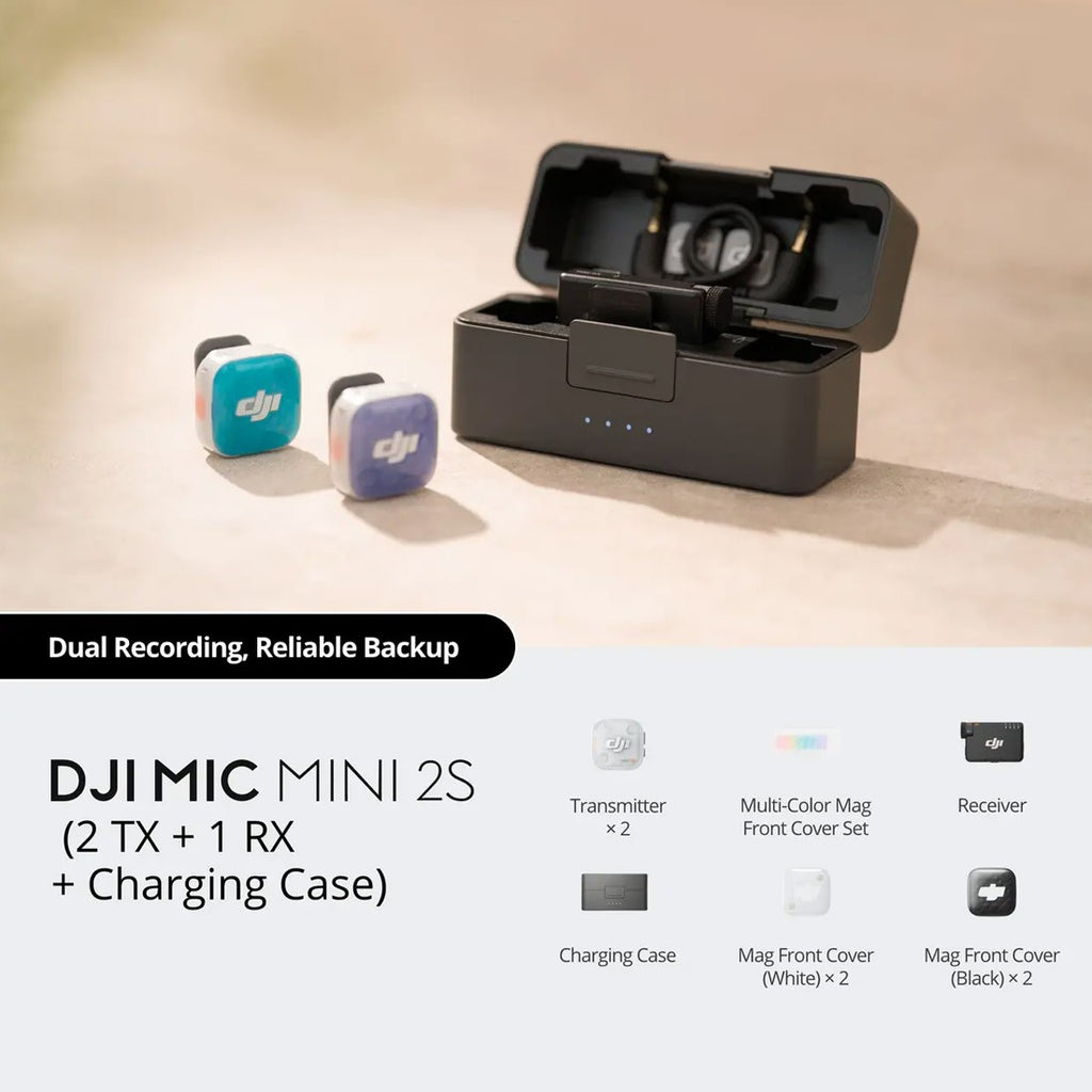 DJI Mic Mini 2S Wireless Microphone (2 TX + 1 RX + Charging Case)